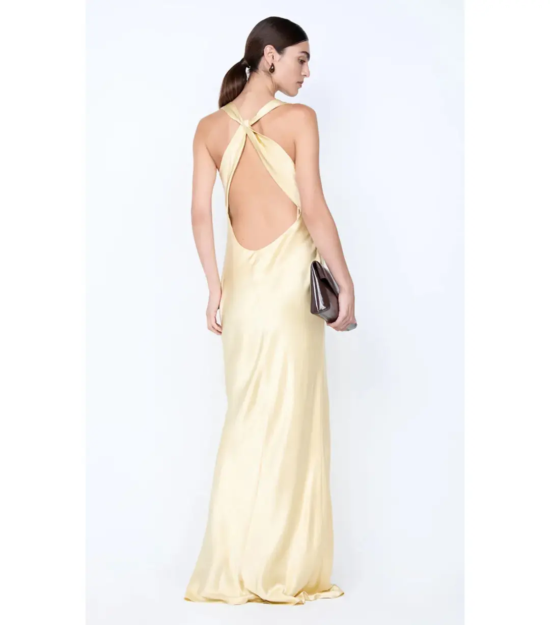 Bec & Bridge Gia Halter Maxi Dress Wheat Size AU 6 for rent on The Volte - main image