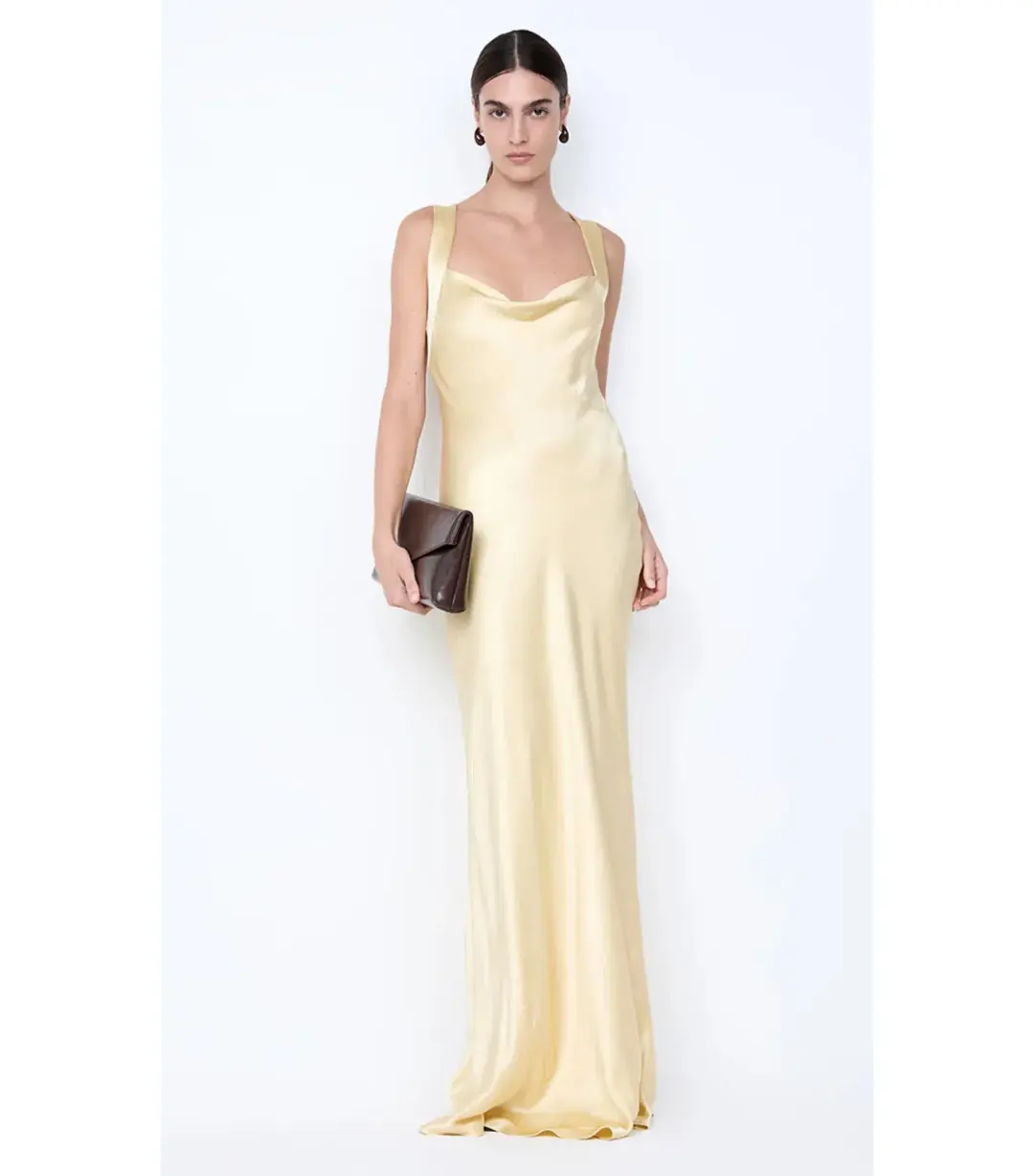 Bec & Bridge Gia Halter Maxi Dress Wheat Size AU 6 for rent on The Volte - main image