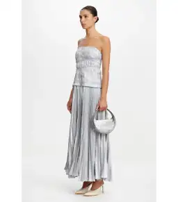 Acler Rockland Midi Dress in Dove Metallic Size AU 10 for rent on The Volte - image 2