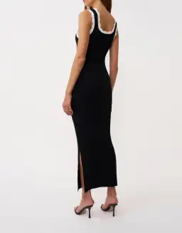 By Johnny Scallop Trip Knit Midi Dress Black/White Size AU10 for rent on The Volte - image 3