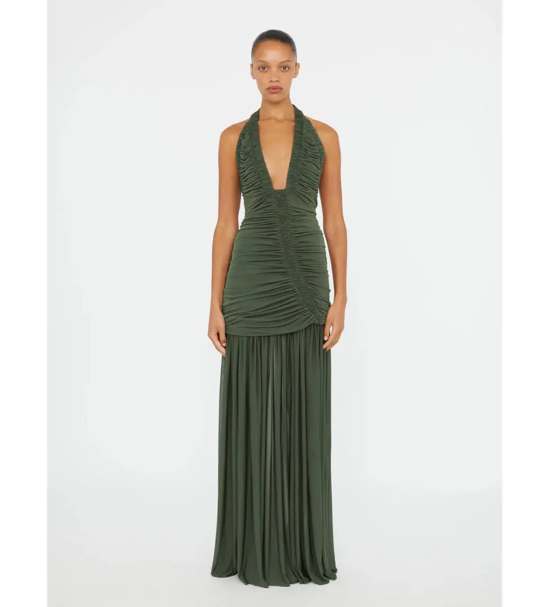 Christopher Esber Orion Gown Bottle Green Size 6 for rent on The Volte - main image