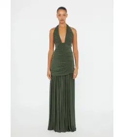 Christopher Esber Orion Gown Bottle Green Size 6 for rent on The Volte - image 1