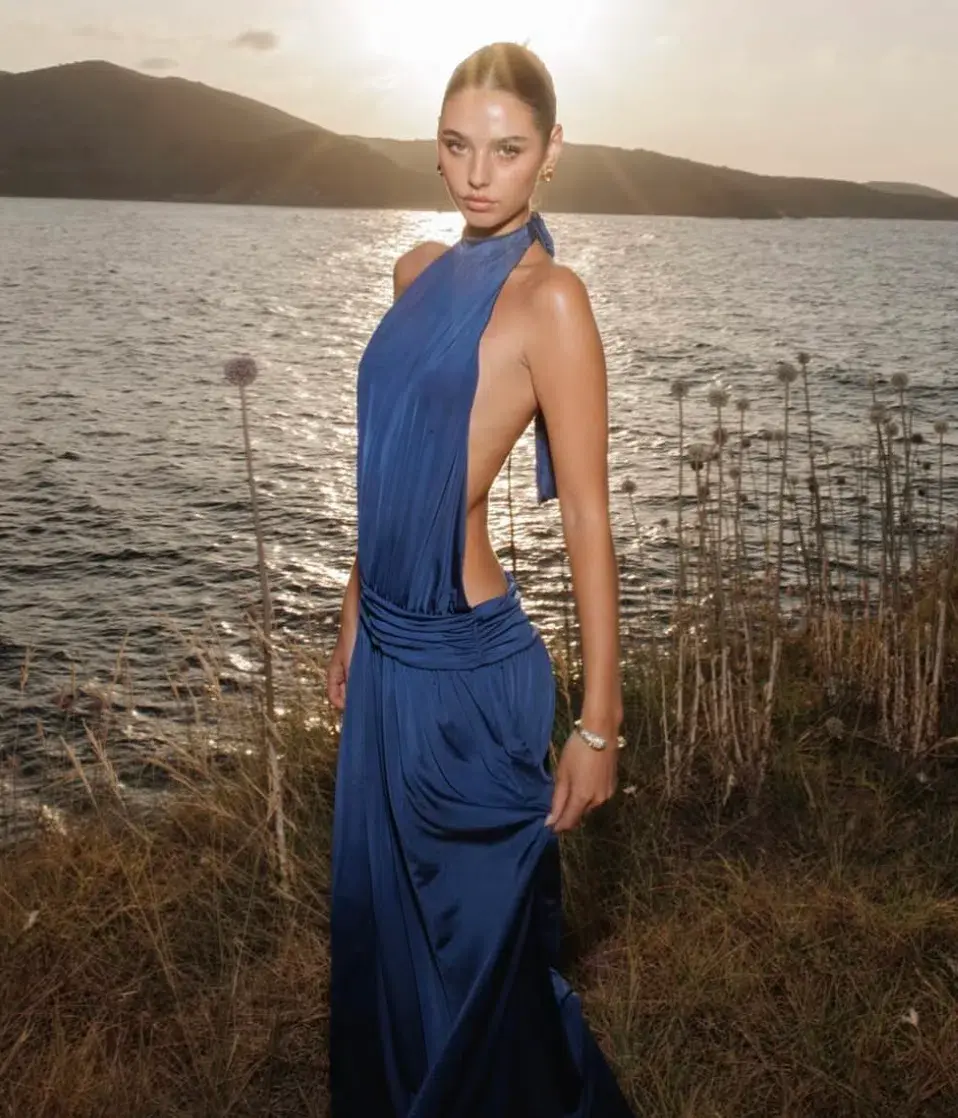 At First Sight Reef Dress Blue Size 8 for rent on The Volte - main image