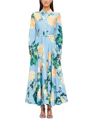 Leo Lin Zara Shirt Midi Dress Hydrangea Size 12 for rent on The Volte - main image