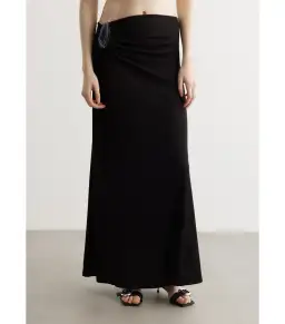 Christopher Esber Moodstone Ruched Crop T-Shirt and Maxi Skirt Black Size AU 8 for rent on The Volte - image 7