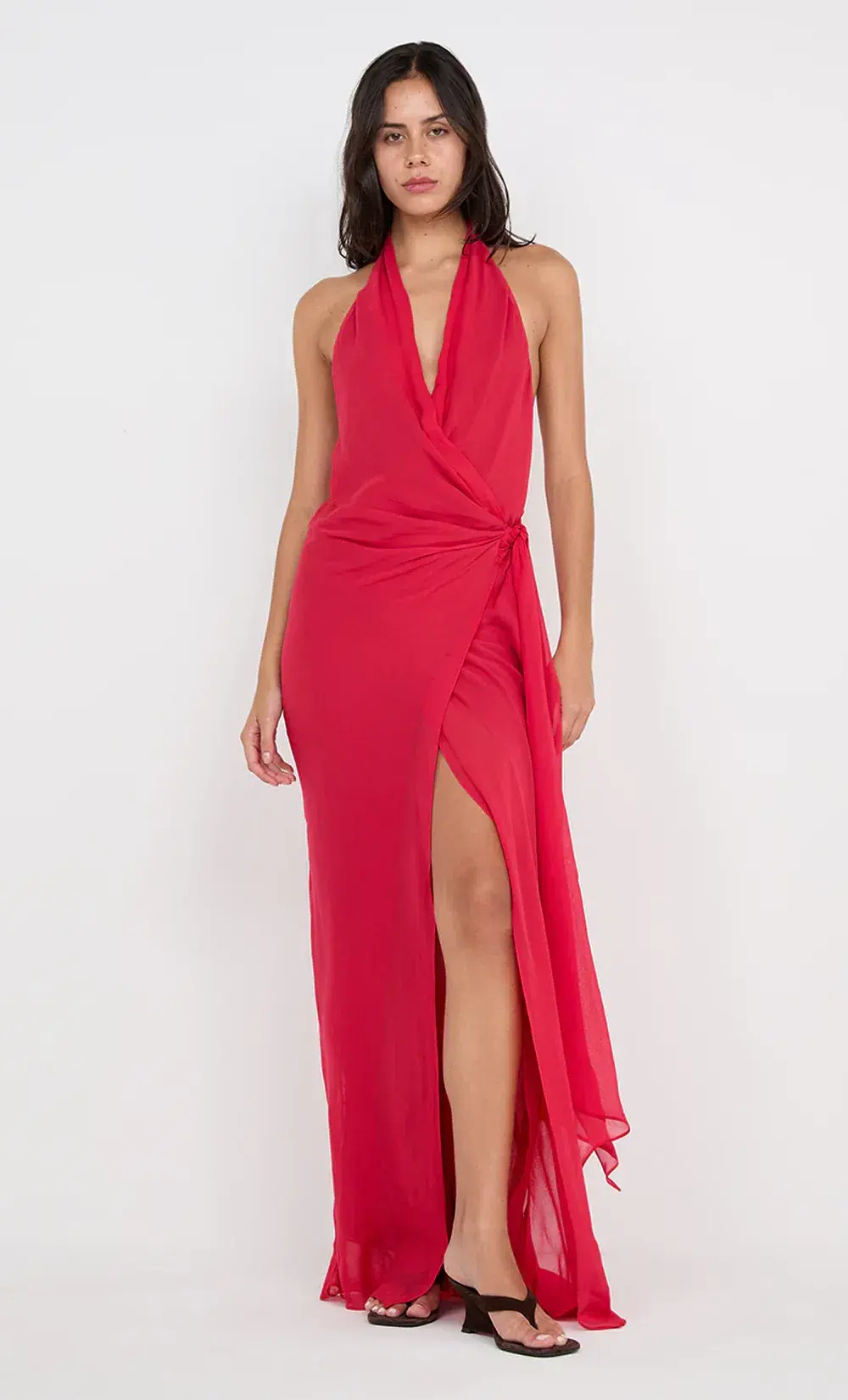 Bec & Bridge SONEVA WRAP DRESS STRAWBERRY Size 14 for rent on The Volte - main image