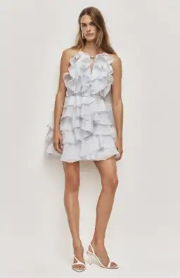 AJE Cleo Mini Dress Silver Blue Size 10 for rent on The Volte - image 1