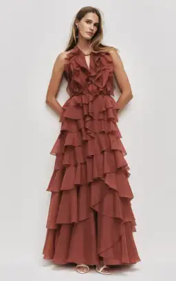 AJE Cleo Gown Chartreuse Size 6 for rent on The Volte - image 1