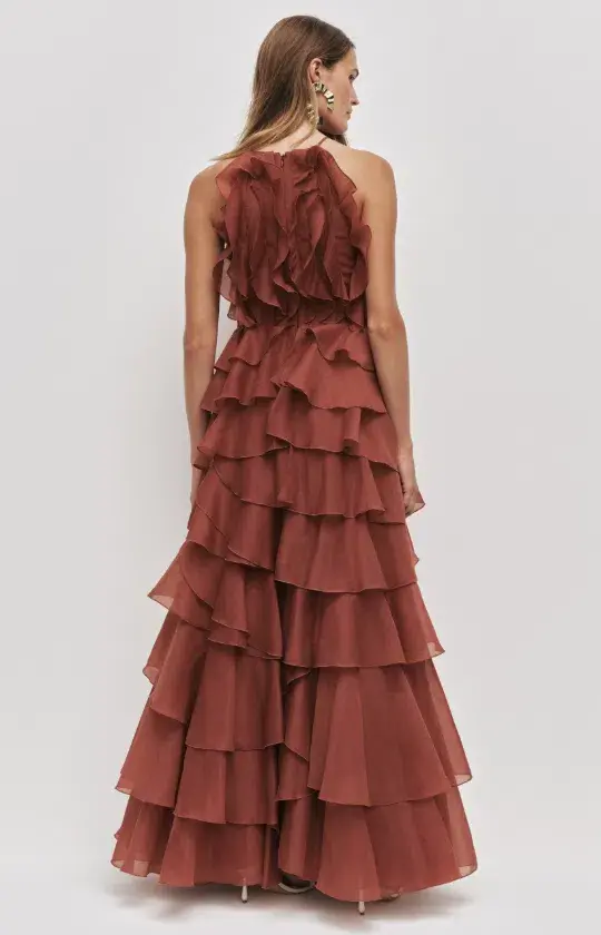 AJE Cleo Gown Chartreuse Size 6 for rent on The Volte - main image