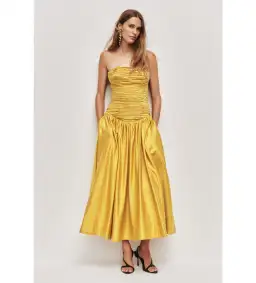 AJE Marigold Midi Dress Chartreuse Size 12 for rent on The Volte - image 1