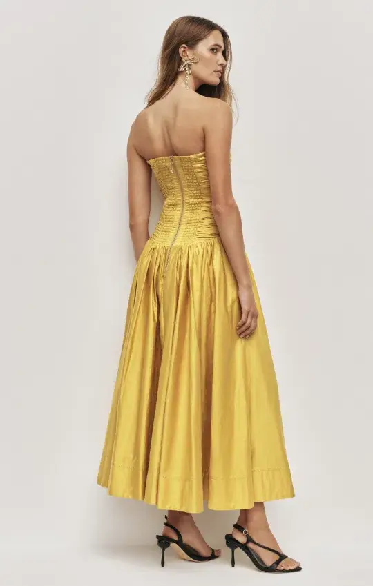 AJE Marigold Midi Dress Chartreuse Size 14 for rent on The Volte - main image
