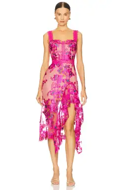 Bronx & Banco Eva Midi Dress in Fuschia Pink Size AU 12 / L for rent on The Volte - image 1