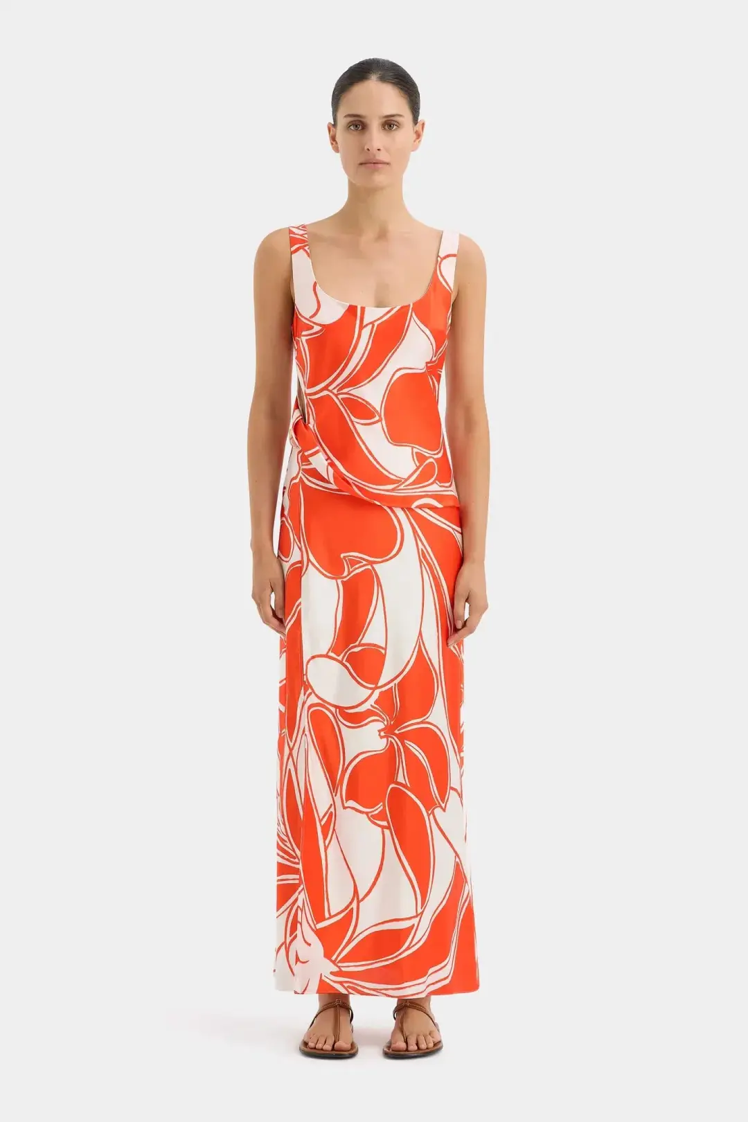 Sir the Label Ramona Twist Bias Dress Orange Size 1/Au 8 for rent on The Volte - main image