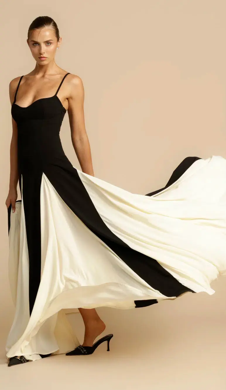 Arcina Ori Paloma Maxi Dress Black/White Size S/Au 8 for rent on The Volte - main image