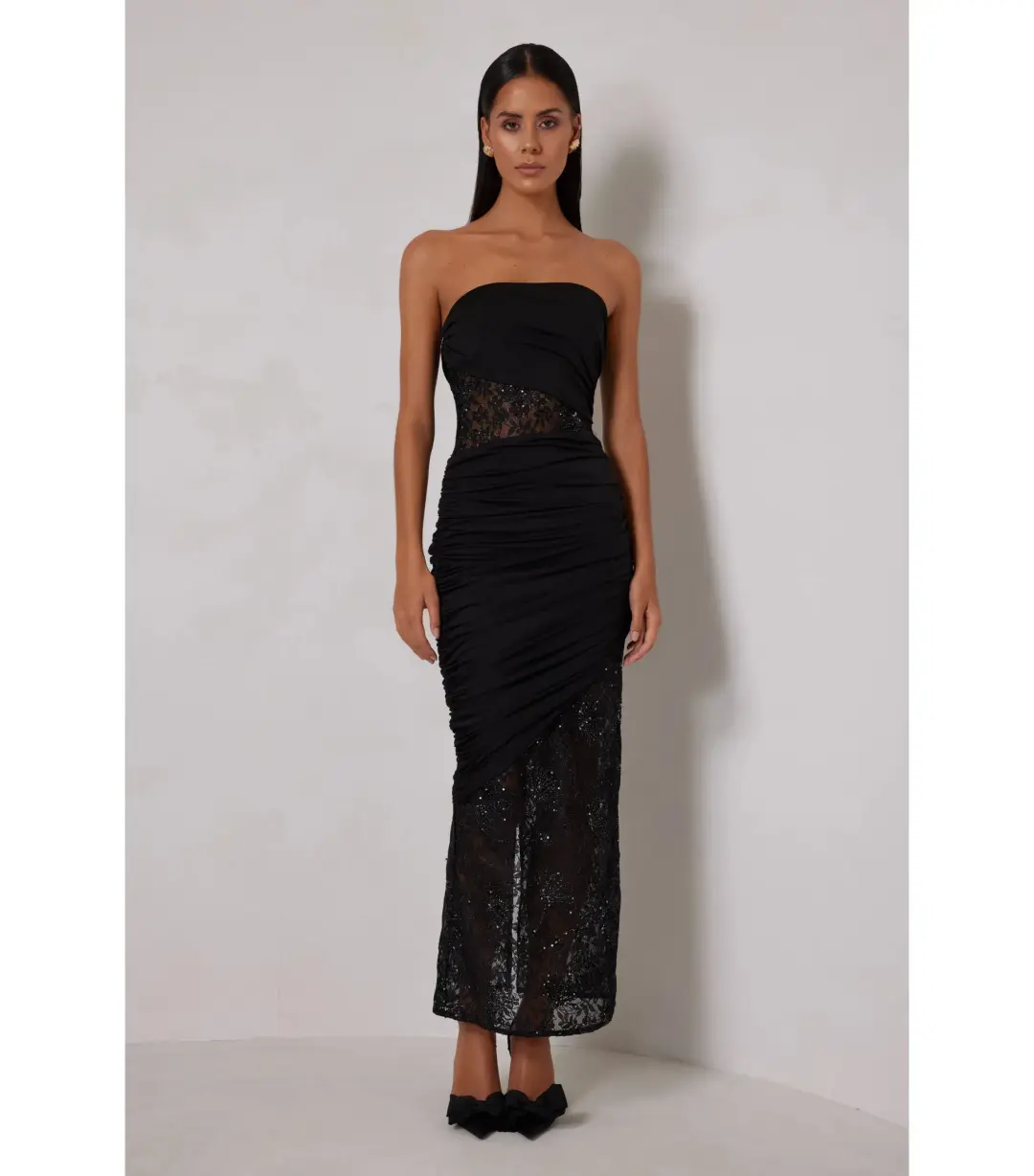 Elle Zeitoune Journee Maxi Dress Black Size AU 10 for rent on The Volte - main image