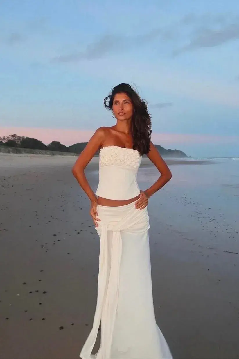 Ance Gria Jude Set Top and Skirt in Ivory Size S / AU 8 for rent on The Volte - main image