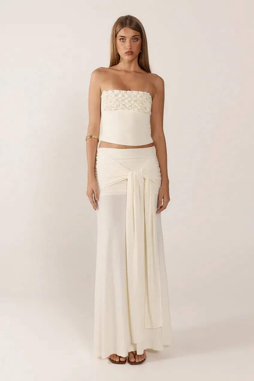 Ance Gria Jude Set Top and Skirt in Ivory Size S / AU 8 for rent on The Volte - main image