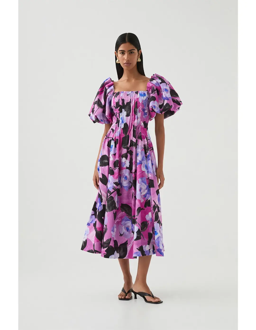 Aje Francesca Midi Dress Lilac Nights Size AU 10 for rent on The Volte - main image