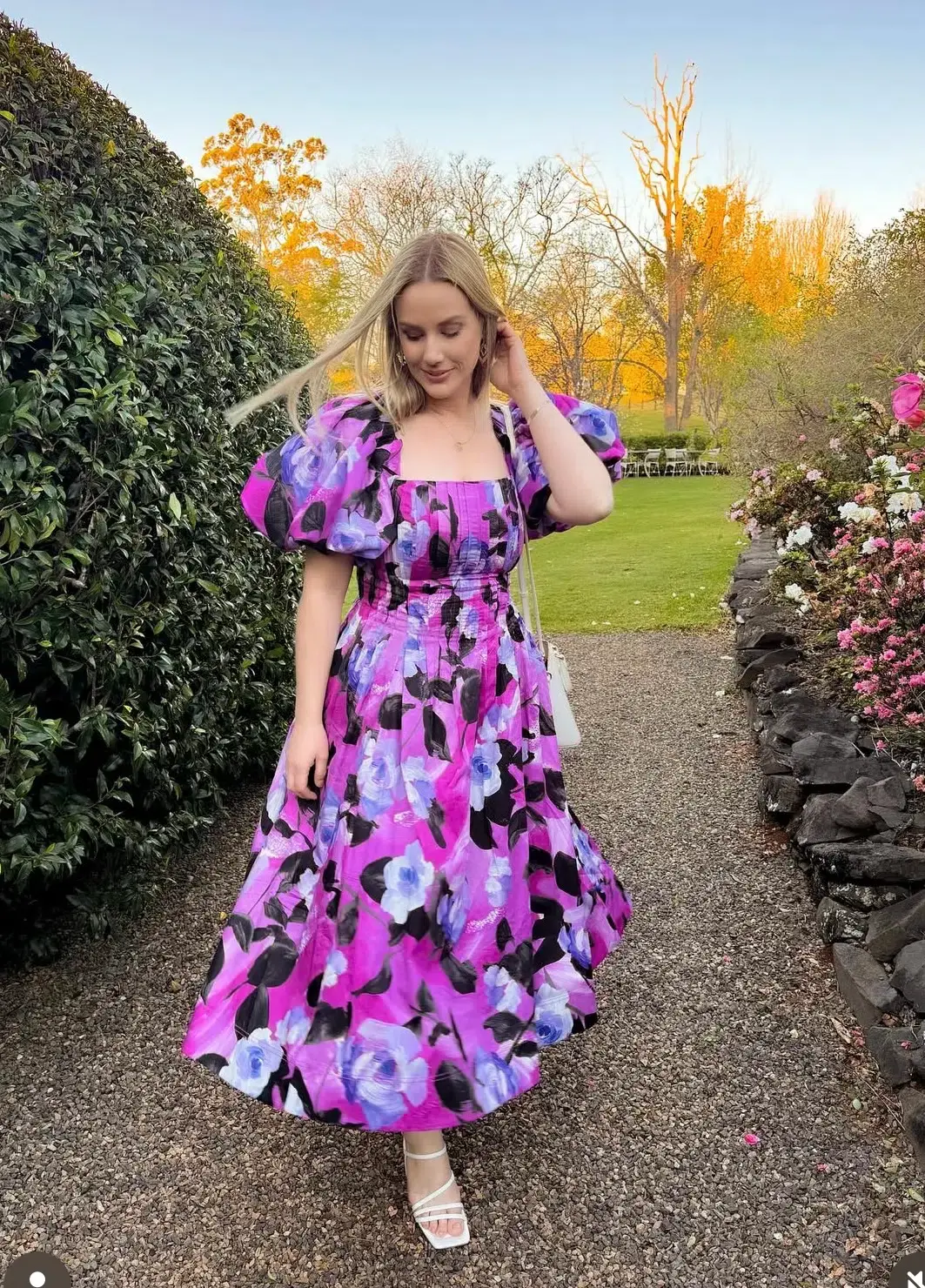 Aje Francesca Midi Dress Lilac Nights Size AU 10 for rent on The Volte - main image