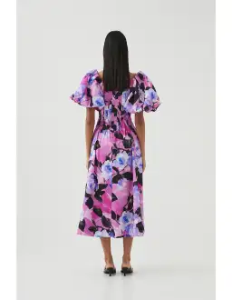 Aje Francesca Midi Dress Lilac Nights Size AU 10 for rent on The Volte - image 4