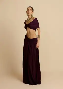 Arcina Ori Alessia Top And Skirt Set In Plum Size 8/ S for rent on The Volte - image 7
