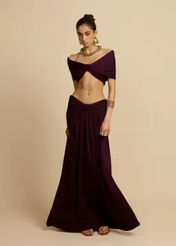 Arcina Ori Alessia Top And Skirt Set In Plum Size 8/ S for rent on The Volte - image 3