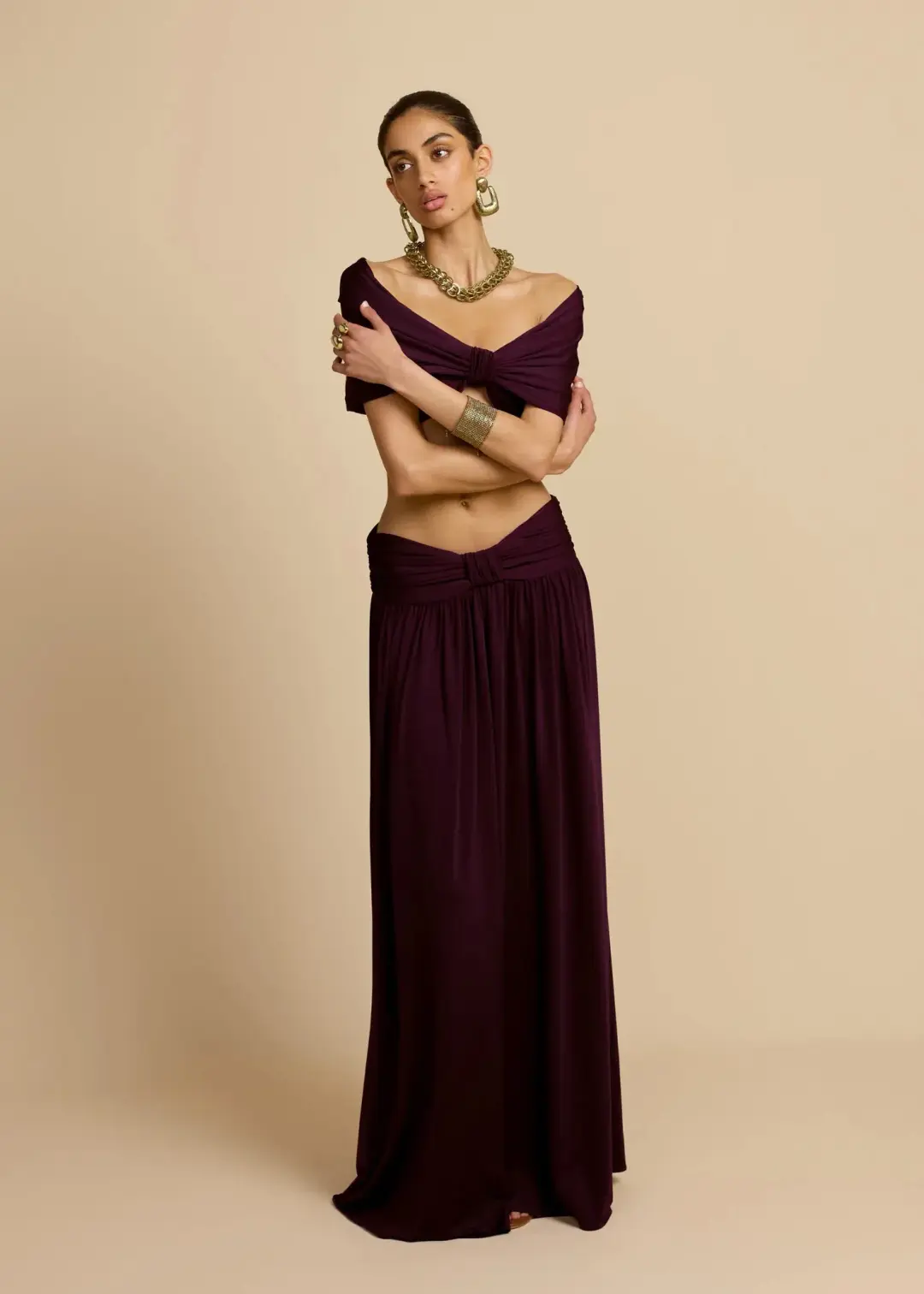 Arcina Ori Alessia Top And Skirt Set In Plum Size 8/ S for rent on The Volte - main image