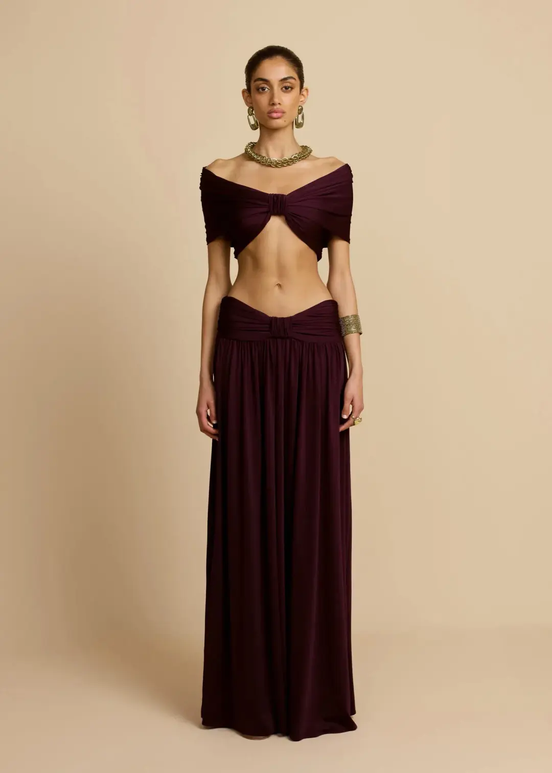 Arcina Ori Alessia Top And Skirt Set In Plum Size 8/ S for rent on The Volte - main image