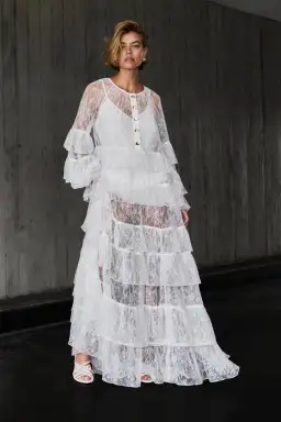 Aje Primrose Lace Maxi Dress White Size AU 4 for rent on The Volte - image 1