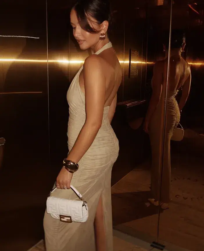 Sir the Label Jacques Mesh Halter Dress in Olive Size 1 / AU 8 for rent on The Volte - main image