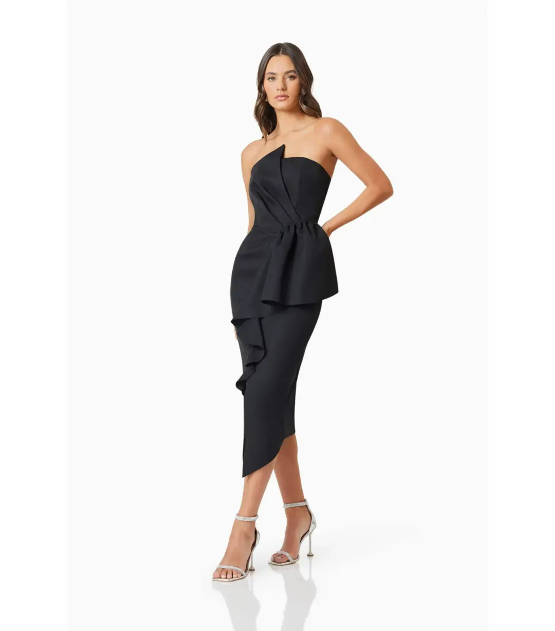 Elliatt Reception Midi Dress Black Size AU 12 for rent on The Volte - main image