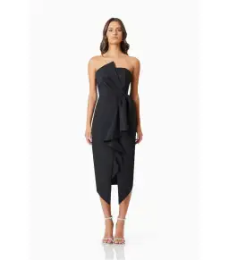 Elliatt Reception Midi Dress Black Size AU 12 for rent on The Volte - image 1