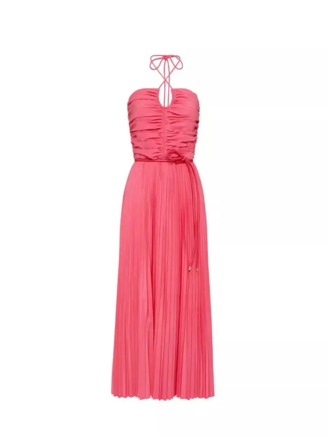 Rebecca Vallance Rosa Halter Midi Dress Pink Size AU 14 for rent on The Volte - main image