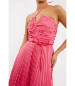 Rebecca Vallance Rosa Halter Midi Dress Pink Size AU 14 for rent on The Volte - image 2