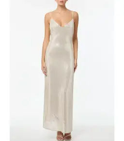 Manning Cartell High Voltage Slip Maxi Dress Nude Silver Sequin Size AU 6 for rent on The Volte - image 1