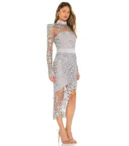 Zhivago Poison Gown Midi Dress in Dove Size AU 12 for rent on The Volte - image 2