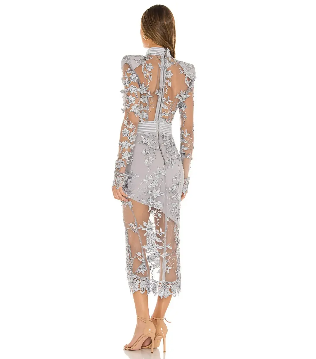 Zhivago Poison Gown Midi Dress in Dove Size AU 12 for rent on The Volte - main image