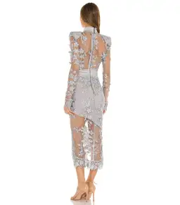 Zhivago Poison Gown Midi Dress in Dove Size AU 12 for rent on The Volte - image 3