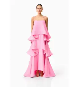 Elliatt Tilly Tiered Maxi Dress in Pink Size AU 12 for rent on The Volte - image 1