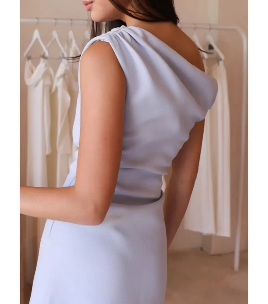 By Nicola Aurelie Mini Dress in Ice Blue Size AU 10 for rent on The Volte - main image