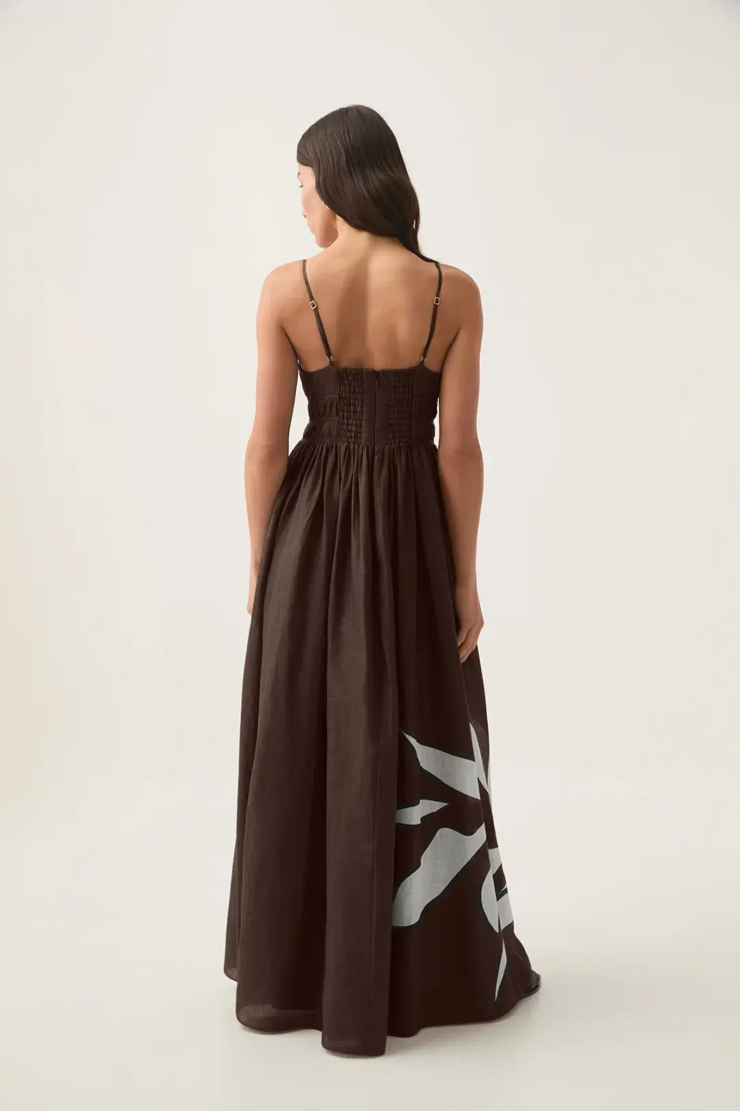 Aje Planetary Maxi Dress Abstract Fern Carob Size AU 6 for rent on The Volte - main image