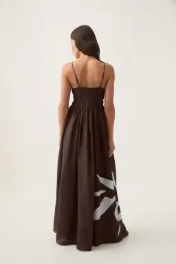 Aje Planetary Maxi Dress Abstract Fern Carob Size AU 6 for rent on The Volte - image 5