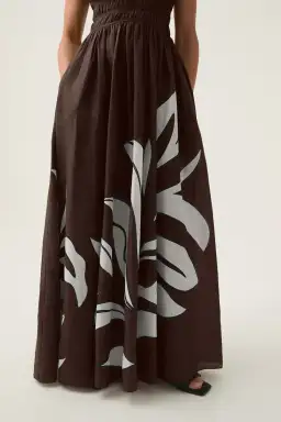Aje Planetary Maxi Dress Abstract Fern Carob Size AU 6 for rent on The Volte - image 4