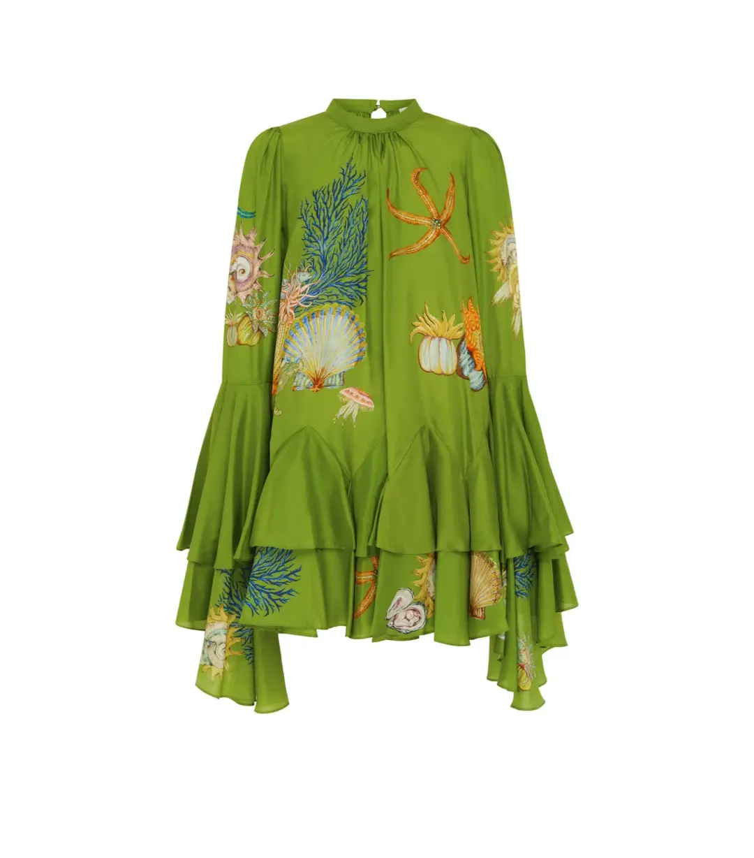 Alemais Aquatica Silk Mini Dress Green Size AU 8 for rent on The Volte - main image