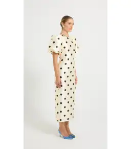 Pasduchas Dottie Sleeve Midi Dress Cream/Black Size AU 12 for rent on The Volte - image 2