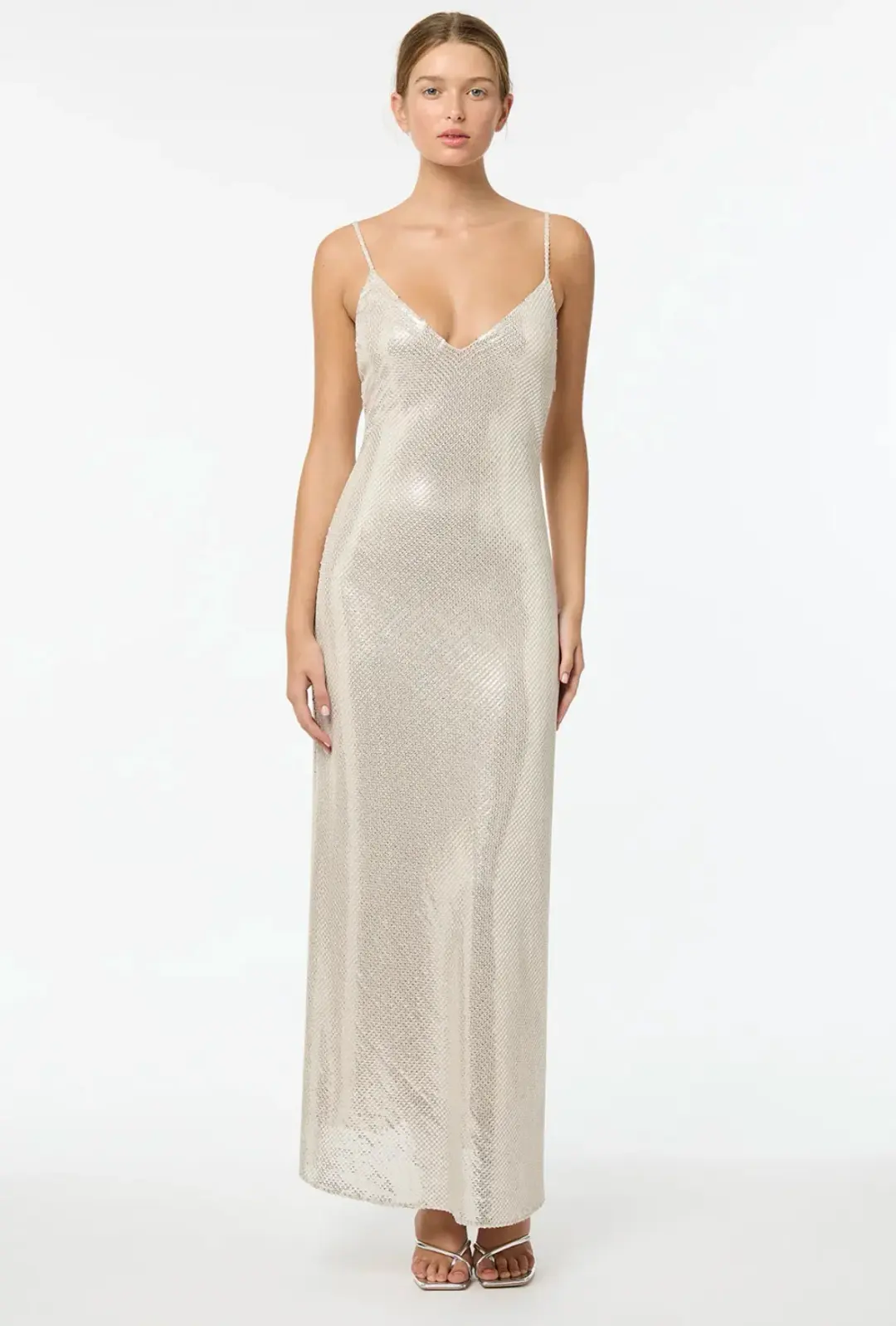 Manning Cartell High Voltage Slip Dress Nude Silver Size 10 for rent on The Volte - main image