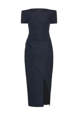 Manning Cartel Micro Weave Off Shoulder Dress Navy Size 12 for rent on The Volte - image 4