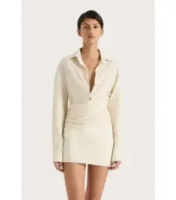 Faithfull Laria Pinstripe Mini Dress Neutral Size XS / AU 6 for rent on The Volte - image 2