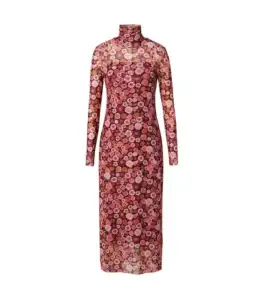 Scanlan Theodore Floral Mesh Midi Dress Pink Floral Size AU 6 for rent on The Volte - image 4