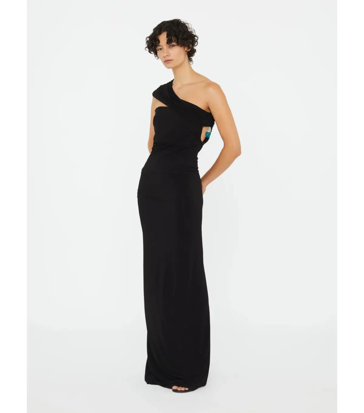 Christopher Esber Beach Glass Draped Jersey Strapless Maxi Dress Black Size AU 6 - Image 2